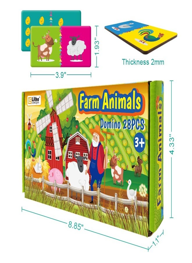 LithoConcepts Double-Side Dominoes Games,Animal Dominoes for Kids Ages 4-8,Super Fun Family Game,Make A Great Gift for Preschool,Educational Toys for 3+ Year Old - Image 3